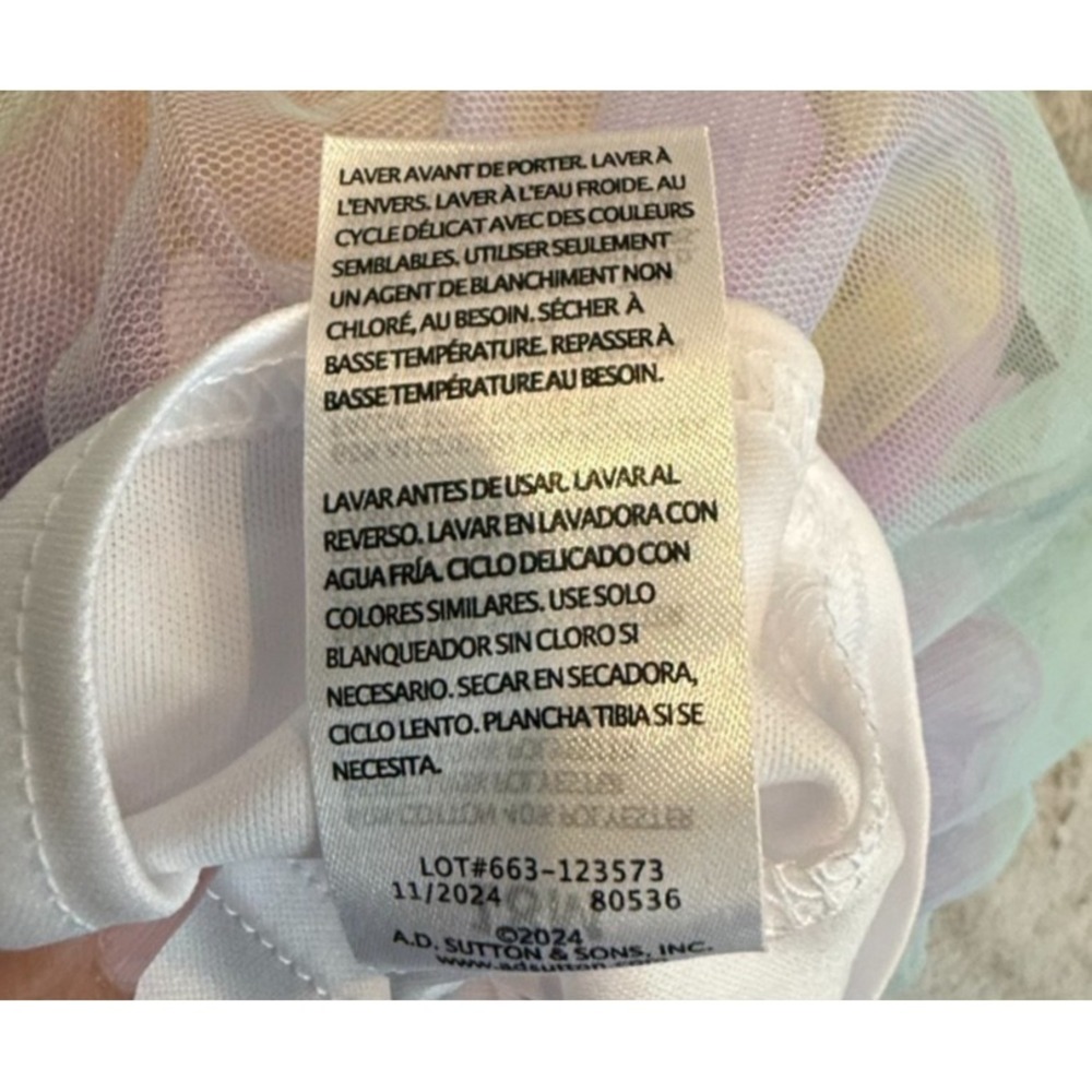 NWT‎ Baby Essentials Easter Bunny Rainbow Tutu Dress 18M Pink Pastel Tulle - Picture 5 of 6